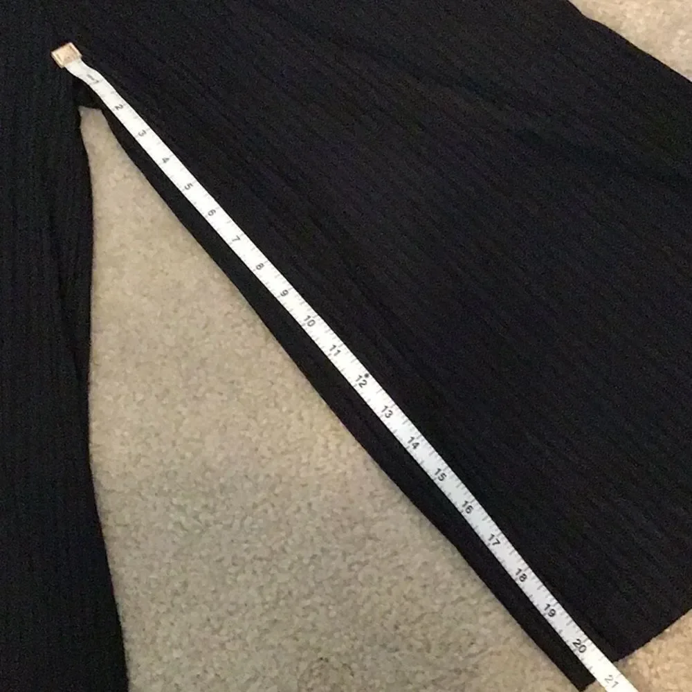 Zara Trafaluc Pants Black Elastic High Waist Culottes Split Seam Wide Leg Size S